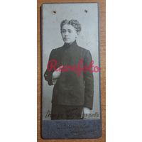 1905 Редкий узкий формат портрет гимназист студийное фото типажи ретро фотограф Соколов СПБ