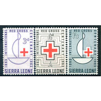 Сьерра-Леоне - 1963г. - 100 лет международному Красному Кресту - 3 марки - полная серия, MNH [Mi 236-238]. #3-WB-90-A-1