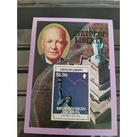 Брит. Вирг. О-ва 1986г. 100-летие Статуи Свободы, Нью-Йорк .Президенты США**