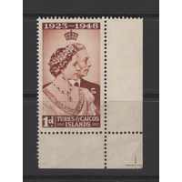Теркс и Кайкос 1948 ** Свадьба, марка из серии (SG 208) угол