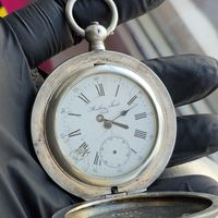 Старт с 1 Рубля !!! Карманные часы, MATHEY JACOT LOCLE, Швейцария, серебро 875 (84) проба, 132 грамм