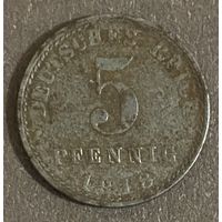 Монета 5 пфеннигов 1918 год. Веймарская республика.