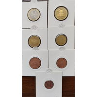 Австрия набор евро 2009 (7 монет) UNC (без 2 евро)