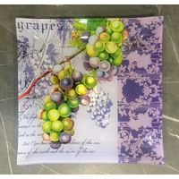 Тарелка * Виноград * Стекло * Квадратная * 30.5 см * высота 2.5 см * Новая