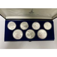 Набор Олимпиада - 1980. 5 и 10 рублей - 7 монет. Серебро 0,900.