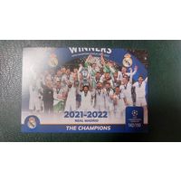 Карточка Лига Чемпионов, Реал Мадрид, чемпионы 2021-2022.
