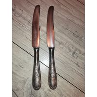 Мельхиоровые ножи, времён СССР, 2 шт., длина 20.5 см.