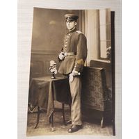 Почтовая карточка, фотография с военнослужащим до 1917 года, размер 14*9 см.
