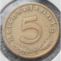 5 рейхспфеннигов 1936 G редкий