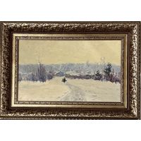 Кроль А.И "Зимка", 1963г. Картон, масло. Размер 50х30 см.