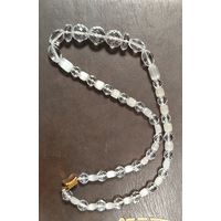 Бусы с сатиновым стеклом