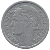 ФРАНЦУЗСКОЕ ГОСУДАРСТВО. 2 ФРАНКА 1941. АЛЮМИНИЙ