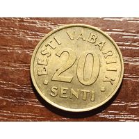 Эстония 20 сентов 1992