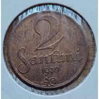 Латвия 2 сантимов 1932год
