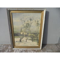 Картина Грачи прилетели Саврасов репродукция 70-е г.С рубля.