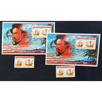 ДЖИБУТИ 1986 ВОДНЫЙ ТРАНСПОРТ КОРАБЛИ ПАРУСНИКИ  MNH