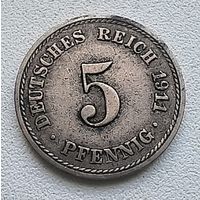 Германия 5 пфеннигов, 1911 A  2-12-15