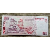 Werty71 Аргентина 20 песо 2003 UNC банкнота Корабль 2018