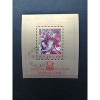 Польша 1978 Блок Mi.73 посвященный "Международная филателистическая выставка в Праге (PRAGA 1978)" с маркой "Картина Яна Матейко "Битва при Грюнвальде"" (гашение с клеем) Mi.2575 каталог 1.00 евро