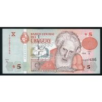 Уругвай 5 песо 1998 г. P80. Серия A. UNC