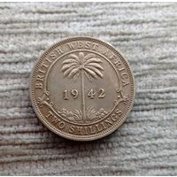 Werty71 Британская Западная Африка 2 шиллинга 1942 Редкая