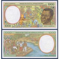 Центральная Африка (Экваториальная Гвинея), 1000 франков 2000 г, P-502Ng (N, сбор урожая кофе, плот), UNC