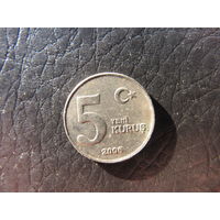 Турция. 5 куруш.2006. С 20 копеек. Распродажа коллекции. Смотрите другие лоты.