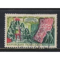 Франция 1962 300 летие основания национальной гобеленовой мануфактуры Людовик XIV и Жан-Батист Кольбер на производстве #1397