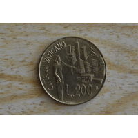 Ватикан 200 лир 1991 с 1 руб