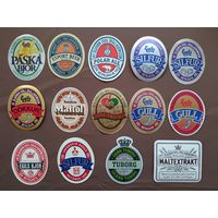Пивные этикетки из Исландии по 3 рубля, цена за 1 шт., а-12-9 (3939)