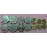 Киргизия. набор 7 монет 1, 10, 50 тыйын 1, 3, 5, 10 сом 2008 - 2009 год