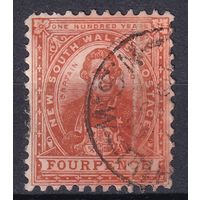 72.Aust. Великобритания. Австралийские штаты. Новый Южный Уэльс. Джеймс Кук. Стандарт. 1897 г. 4p. Mi.#86.