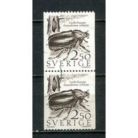 Швеция - 1987 - Жук-отшельник 2,50Kr - (сцепка) - [Mi.1425] - 2 марки. Гашеные.  (Лот 4HT)-TG3P15