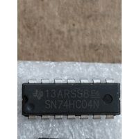 Микросхема SN74HC04DR, Логическая ИС, 6 инверторов/ DIP-14