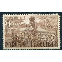 Британские колонии - Папуа Новая Гвинея - 1952/60г. - ландшафты, виды, местные мотивы, 9 P - 1 марка - MH [Mi 14]. #3-WB-90-A-2