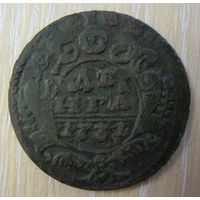 Деньга 1731 года перечекан