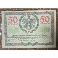 Нотгельд 50 пфеннигов 1921 год Ордруф. Веймарская республика