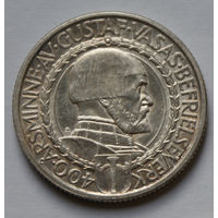 2 кроны 1921 Швеция, Король Густав-V. 400 лет войне