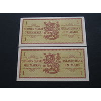 Финляндия, 1 Марка 1963 х 2 номера подряд