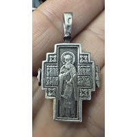 Крест локет мощевик Сергий Радонежский серебро 925 с рубля