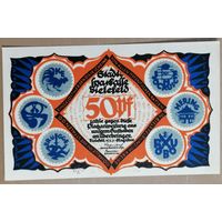 Германия 50 пфеннигов 1921 г Билефельд (Bielefeld) 103.4, Вар. 6. Литера R, UNC