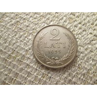 2 лата , Латвия , 1925 год