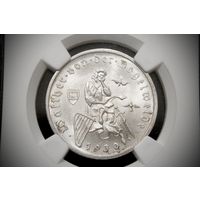 3 рейхсмарки 1930 г. Веймарская республика (Германия), Пауль фон Гинденбург. "700 лет со дня смерти Вальтера фон дер Фогельвейде". NGC MS63