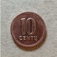 Литва 10 сентов 1991 год, KM# 88, ю