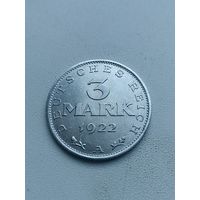 Германия 3 марки 1922 год