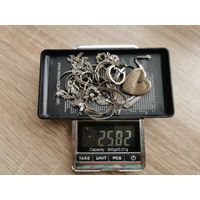 Лот (14) серебряных украшений (под ремонт, в работу), серебро (84, 800, 875, 916, 925 и т.п.). С 1 рубля