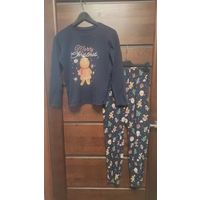 Классная пижама, хлопок.  Кофта ПОгруди 48 см, длина рукава 50 см, длина 54,5 см. Штаны ПОталии тянется 31-45 см, длина 94 см.