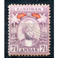 Британские колонии - Султанат Занзибар - 1898г. - султан Хамад ибн Тувайни, 7 1/2 A - 1 марка - гашёная [Mi 49]. #4-B5-122-A-1