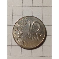 10 пенни Финляндия 1991 год.