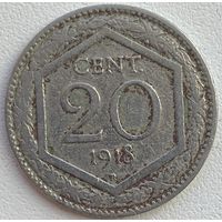 Италия 20 чентезимо 1918 г.